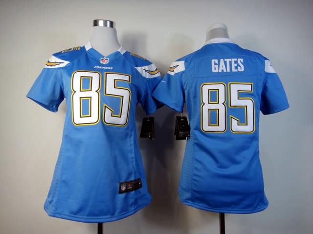 Nike Chargers 85 Gates Baby Blue Women Game Jerseys
