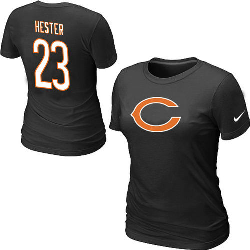 Nike Chicago Bears Devin Hester Name & Number Women's T-Shirt Black
