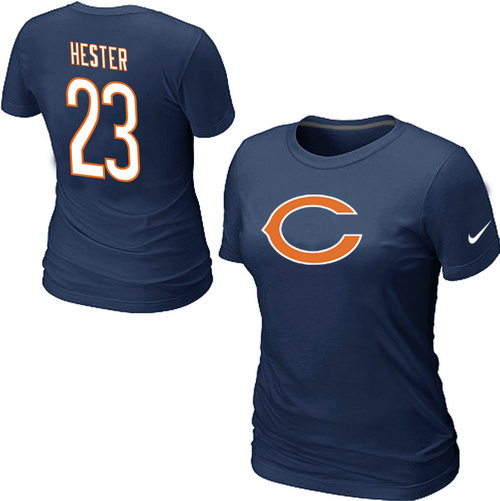 Nike Chicago Bears Devin Hester Name & Number Women's T-Shirt Blue