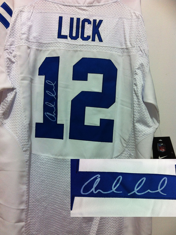 Nike Colts 12 LUCK White Signature Edition Jerseys