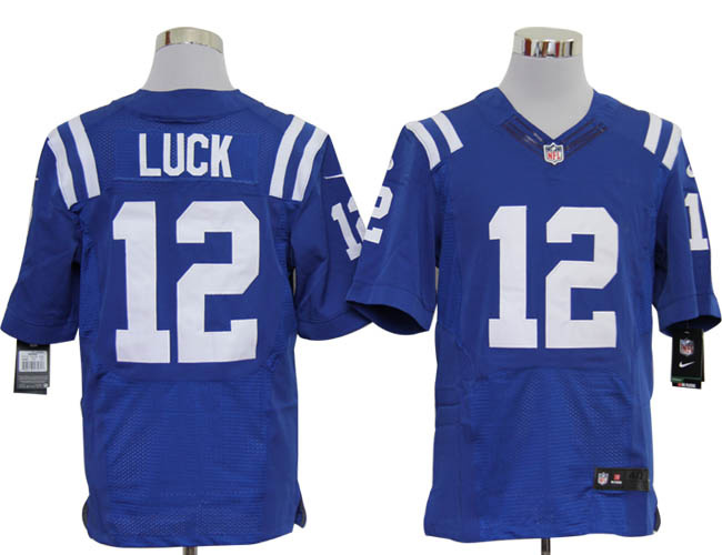 Nike Colts 12 Andrew Luck Blue Elite Jersey