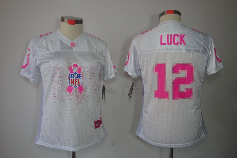 Nike Colts 12 Luck White White Fem Fan Women Elite Jersey