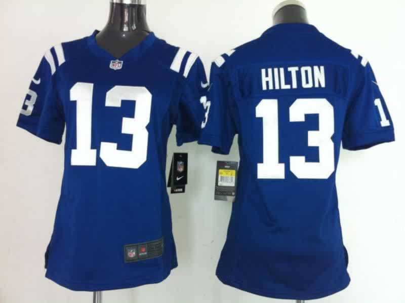 Nike Colts 13 Hilton Blue Women Game Jerseys