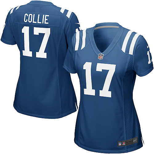Nike Colts 17 Collie Blue Game Women Jerseys