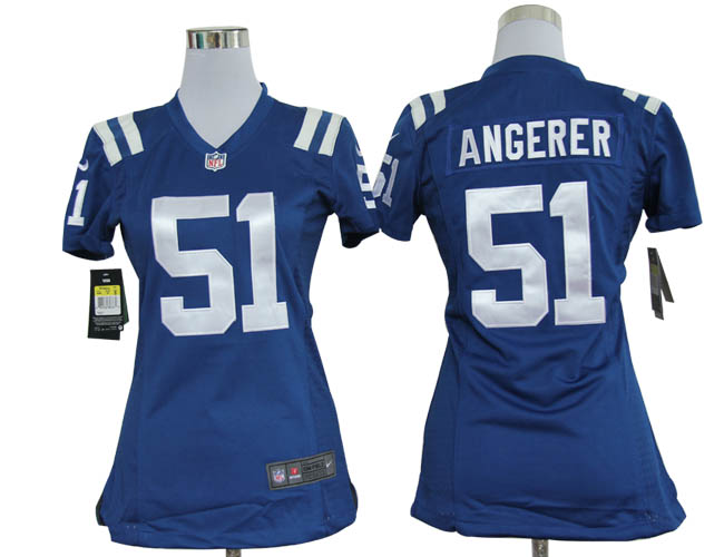 Nike Colts 51 Angerer Blue Game Women Jerseys