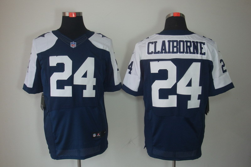 Nike Cowboys 24 Morris Claiborne Blue Throwback Elite Jersey