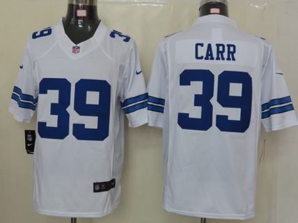 Nike Cowboys 39 Carr White Limited Jersey