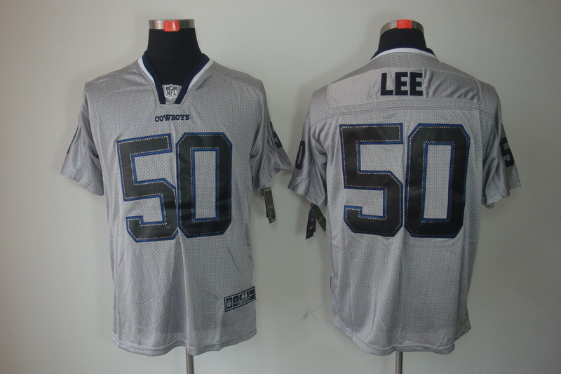 Nike Cowboys 50 Sean Lee Grey Lights Out Elite Jersey