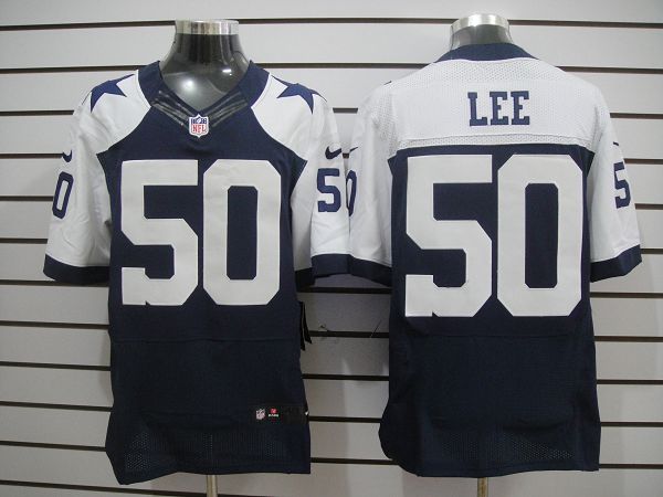 Nike Cowboys 50 Sean Lee Blue Thankgiving Throwback Elite Jersey