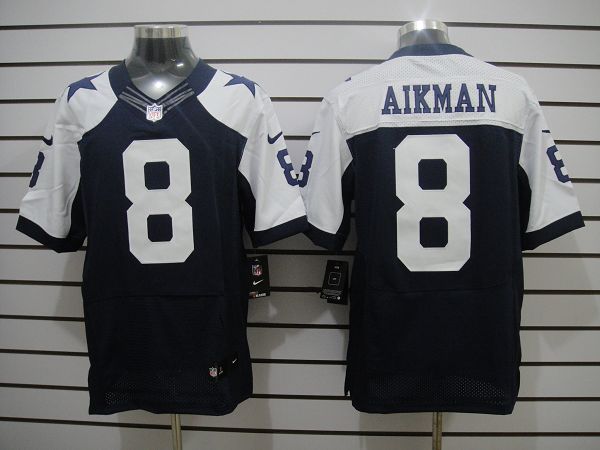 Nike Cowboys 8 Troy Aikman Blue Throwback Elite Jersey