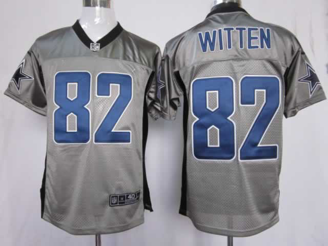 Nike Cowboys 82 Jason Witten Grey Elite Jersey
