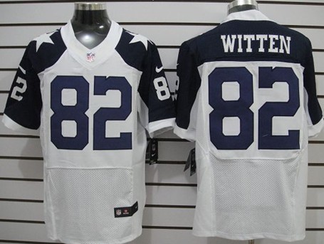 Nike Cowboys 82 Jason Witten White Throwback Elite Jersey