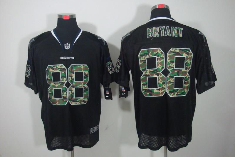 Nike Cowboys 88 Dez Bryant Black Camo Number Elite Jersey
