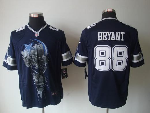 Nike Cowboys 88 Bryant Blue Helmet Tri-Blend Limited Jerseys