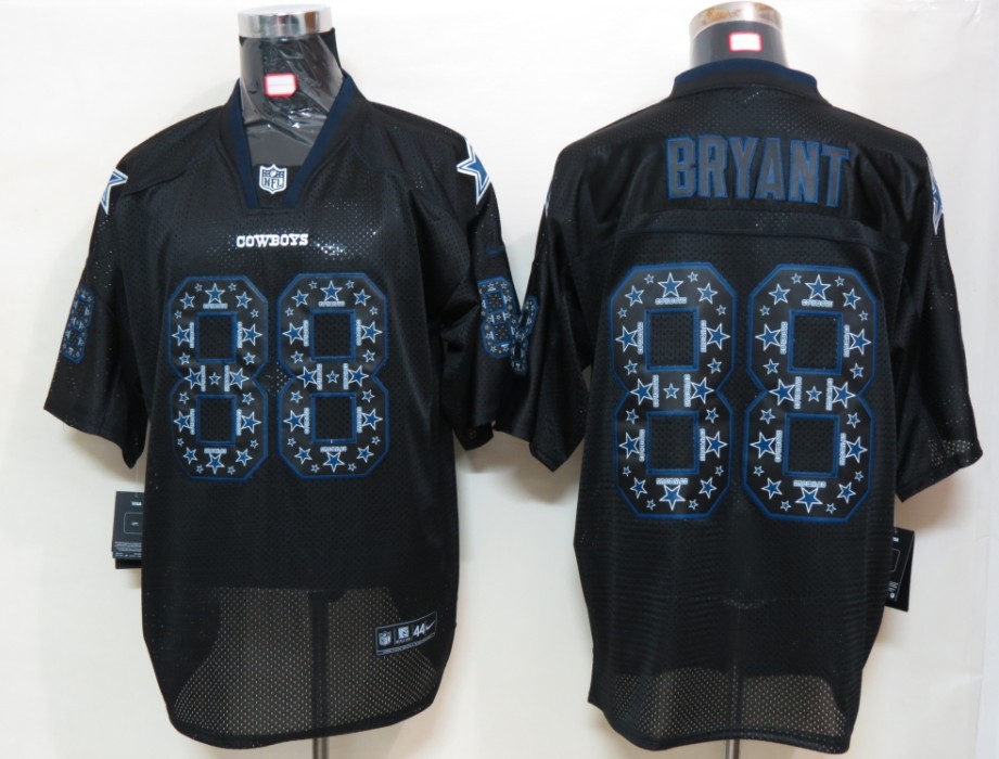 Nike Cowboys 88 Dez Bryant Black Lights Out Elite Jersey