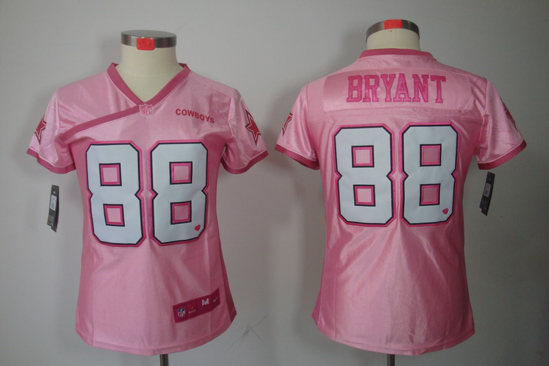 Nike Cowboys 88 Bryant Pink Love's Women Jerseys