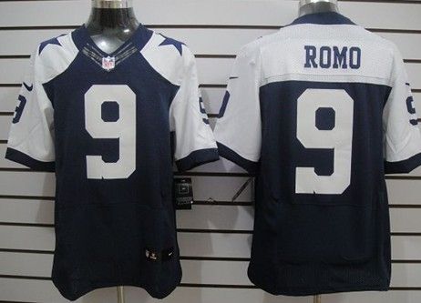Nike Cowboys 9 Tony Romo Blue Throwback Elite Jersey