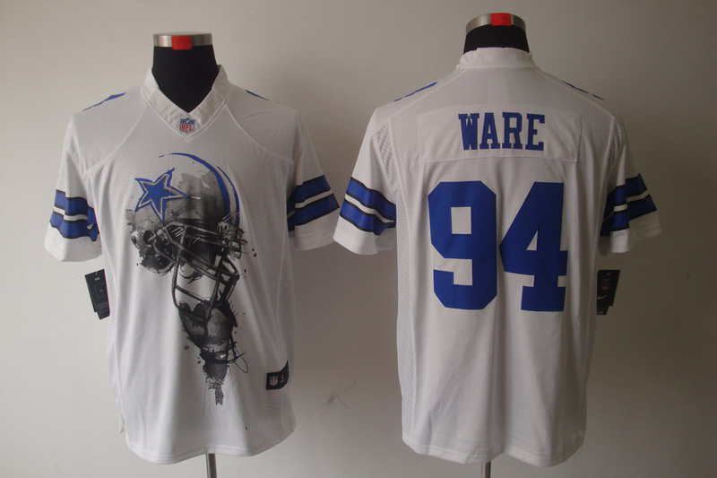 Nike Cowboys 94 Ware White Helmet Tri-Blend Limited Jerseys