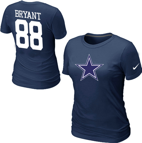 Nike Dallas Cowboys 88 BRYANT Name & Number Women's T-Shirt Blue