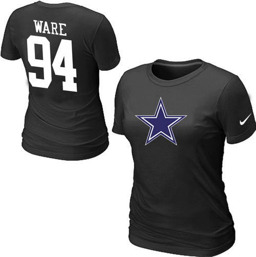 Nike Dallas Cowboys 94 WARE Name & Number Women's T-Shirt Black