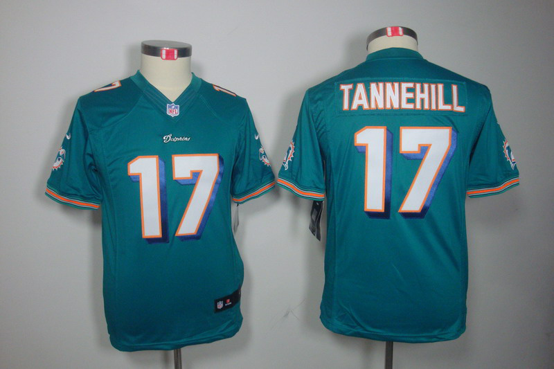 Nike Dolphins 17 Tannehill Green Kids Limited Jerseys