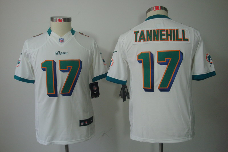 Nike Dolphins 17 Tannehill White Kids Limited Jerseys