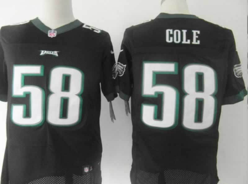 Nike Eagles 58 Cole Black Elite Jerseys