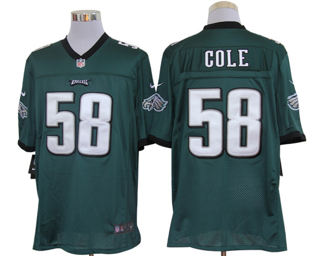 Nike Eagles 58 Cole Green Limited Jerseys
