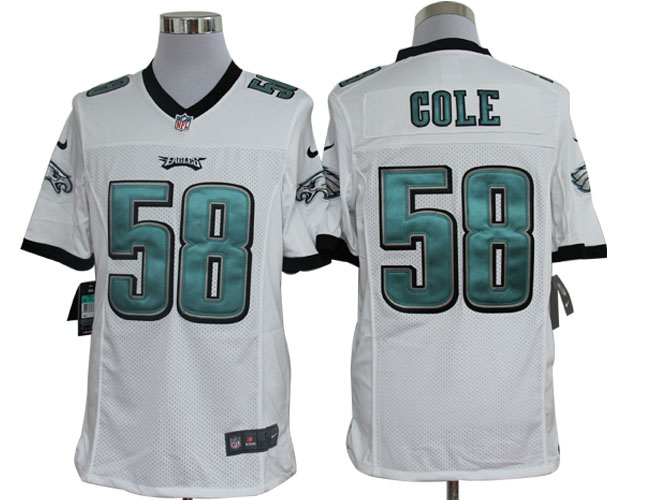 Nike Eagles 58 Cole White Limited Jerseys
