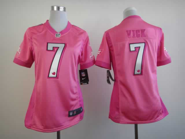 Nike Eagles 7 Vick Pink Love's Women Jerseys