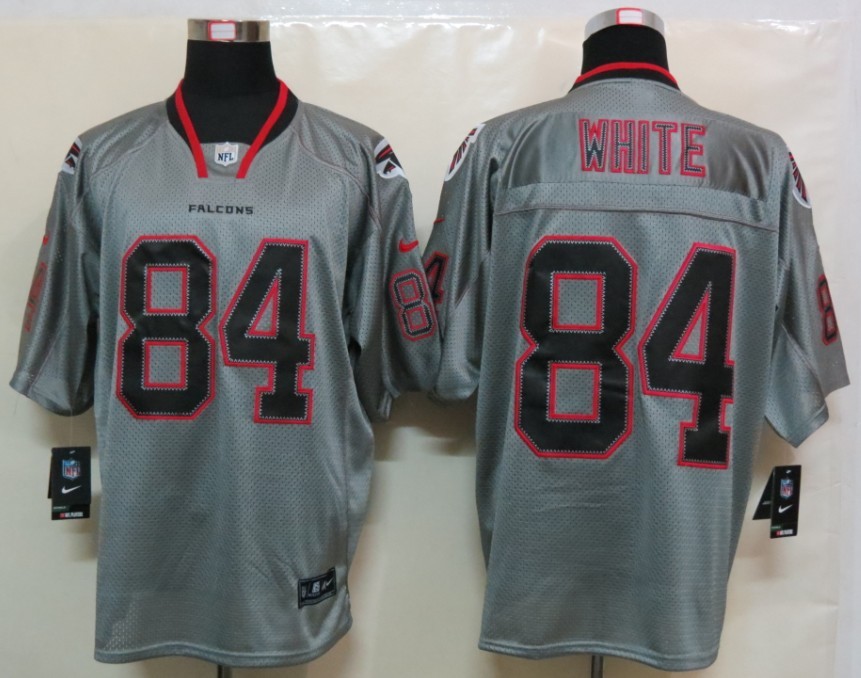 Nike Falcons 84 Roddy White Grey Lights Out Elite Jersey