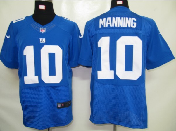 Nike Giants 10 Eli Manning Blue Elite Jersey