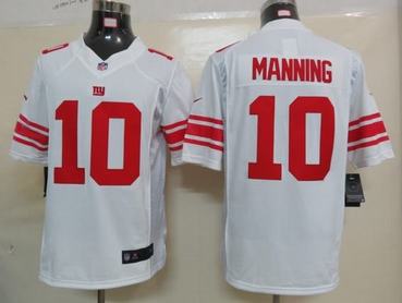 Nike Giants 10 Manning White Limited Jerseys