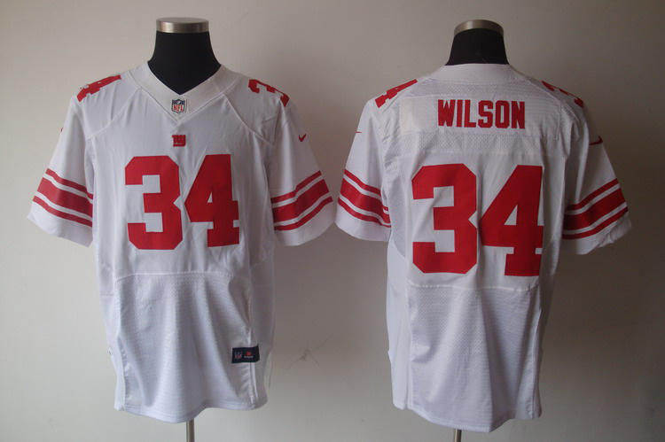 Nike Giants 34 Wilson white elite jerseys
