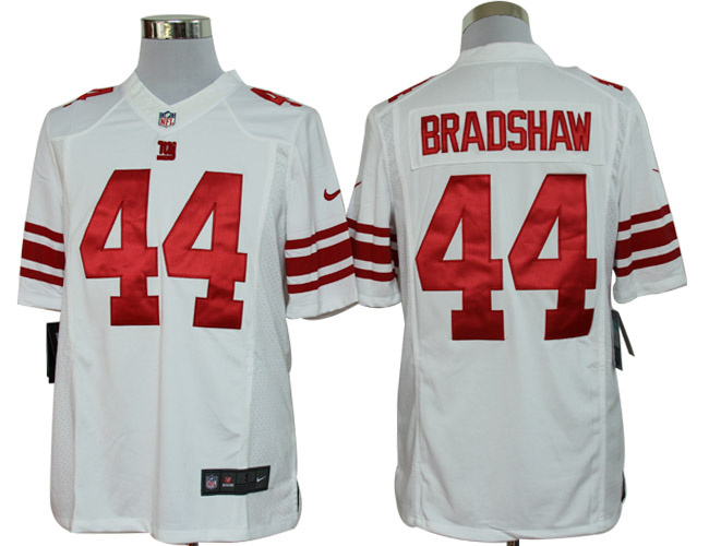 Nike Giants 44 Bradshaw White Limited Jerseys