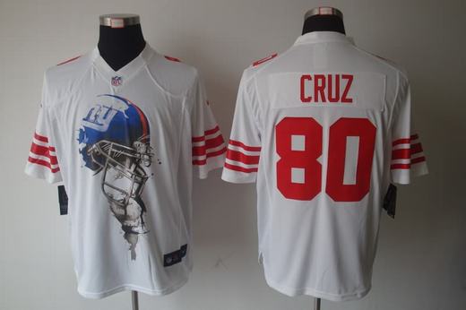 Nike Giants 80 Cruz White Helmet Tri-Blend Limited Jerseys