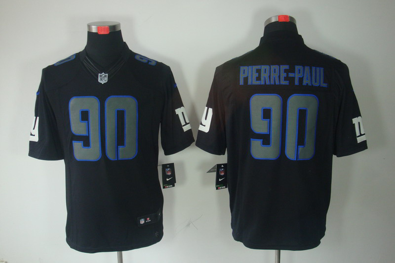 Nike Giants 90 Pierre-Paul Black Impact Limited Jerseys