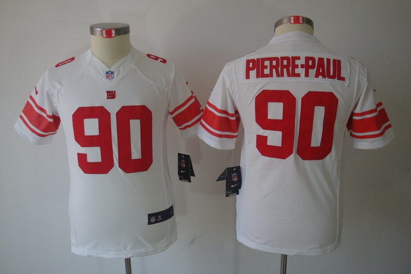Nike Giants 90 Pierre-Paul White Kids Limited Jerseys