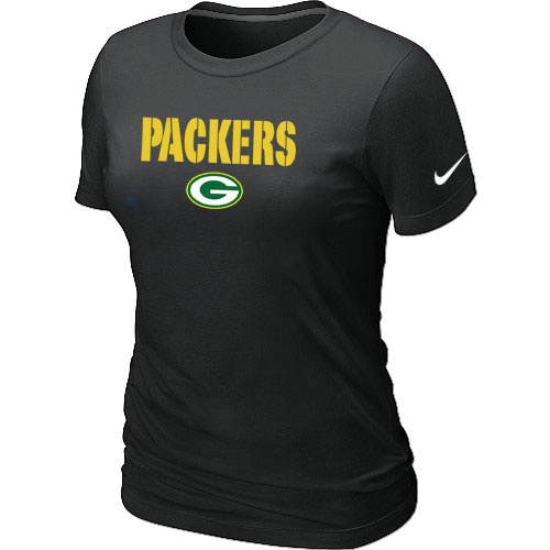 Nike Green Bay Packers Authentic Logo Women's T-Shirt Black