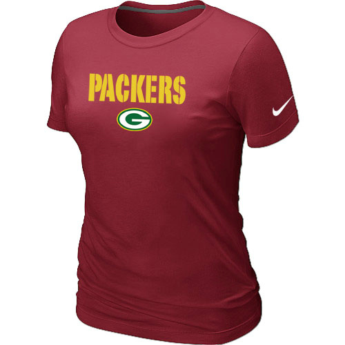 Nike Green Bay Packers Authentic Logo Women's T-Shirt Red