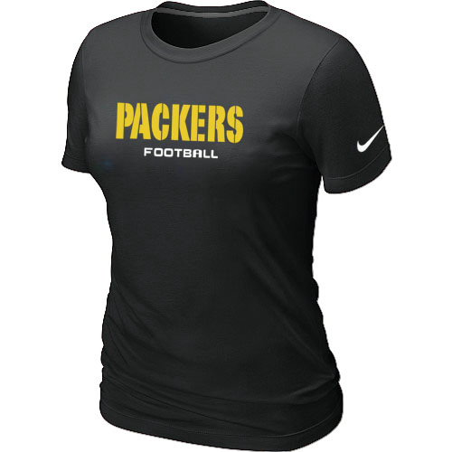 Nike Green Bay Packers Sideline Legend Authentic Font Women's T-Shirt Black
