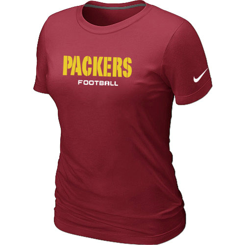Nike Green Bay Packers Sideline Legend Authentic Font Women's T-Shirt Red