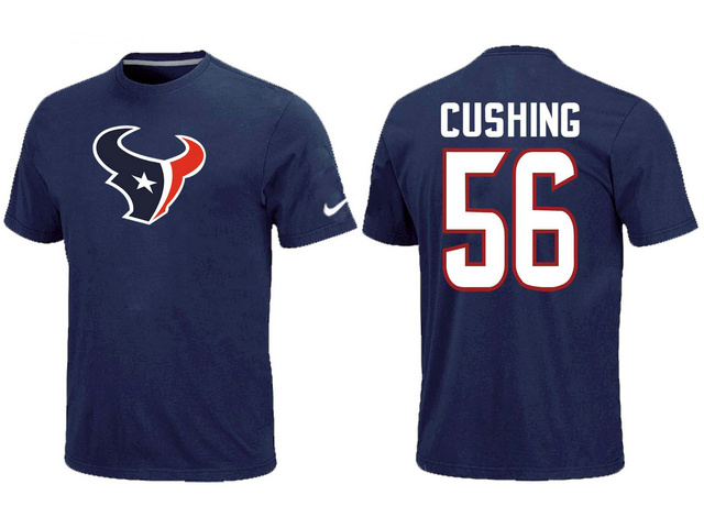 Nike Houston Texans 56 Cushing Name & Number Blue T-Shirt