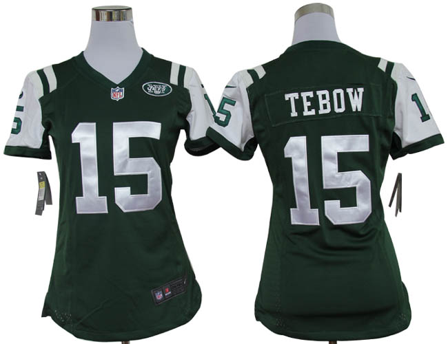 Nike Jets 15 Tebow Green Women Game Jerseys