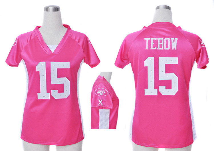 Nike Jets 15 Tebow Pink Women Draft Him II Top Jerseys