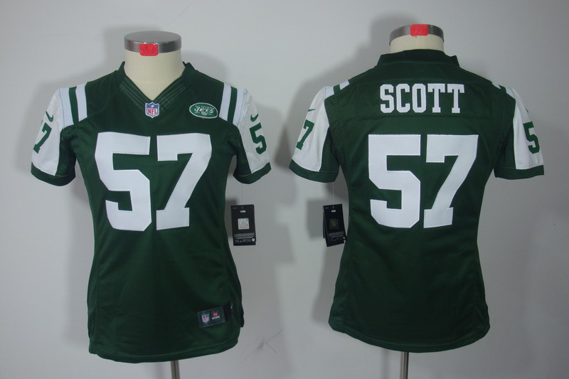Nike Jets 57 Scott Green Women Limited Jerseys