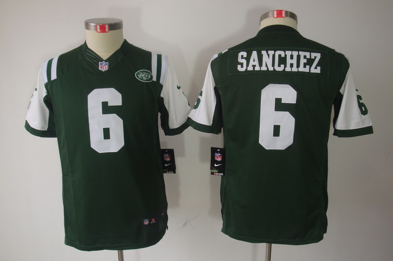 Nike Jets 6 Sanchez Green Kids Limited Jerseys