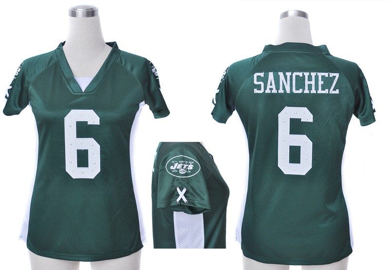 Nike Jets 6 Sanchez Green Women Draft Him II Top Jerseys