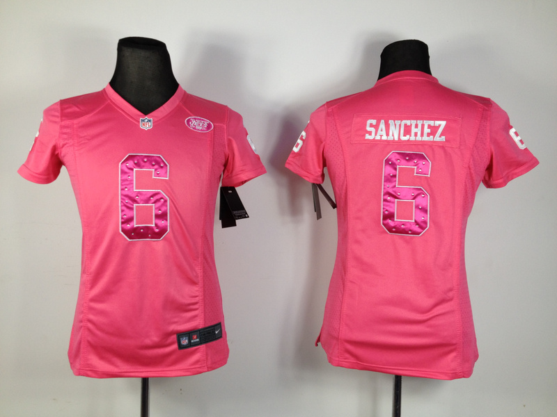 Nike Jets 6 Sanchez Pink Women Jerseys