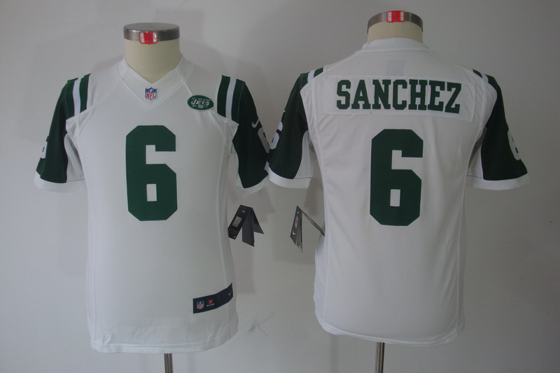 Nike Jets 6 Sanchez White Kids Limited Jerseys